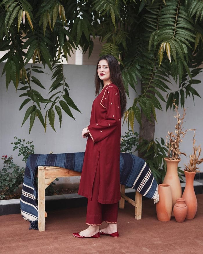 Unstitched Luxury Dhanak Heavy Embroidered 3PC Suit FF4