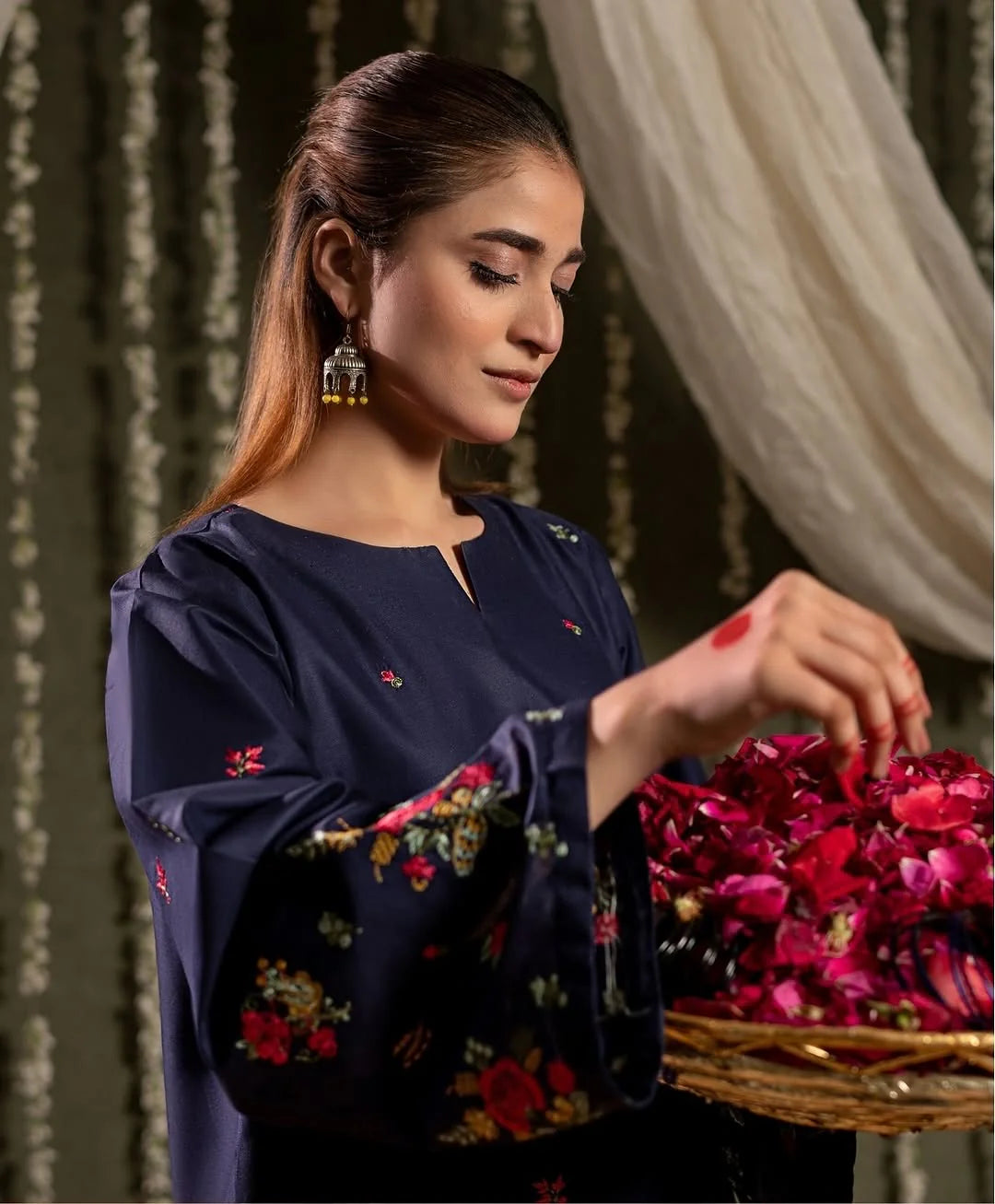 Shirt With Digital Printed Shawl and Embroidered Trouser AB